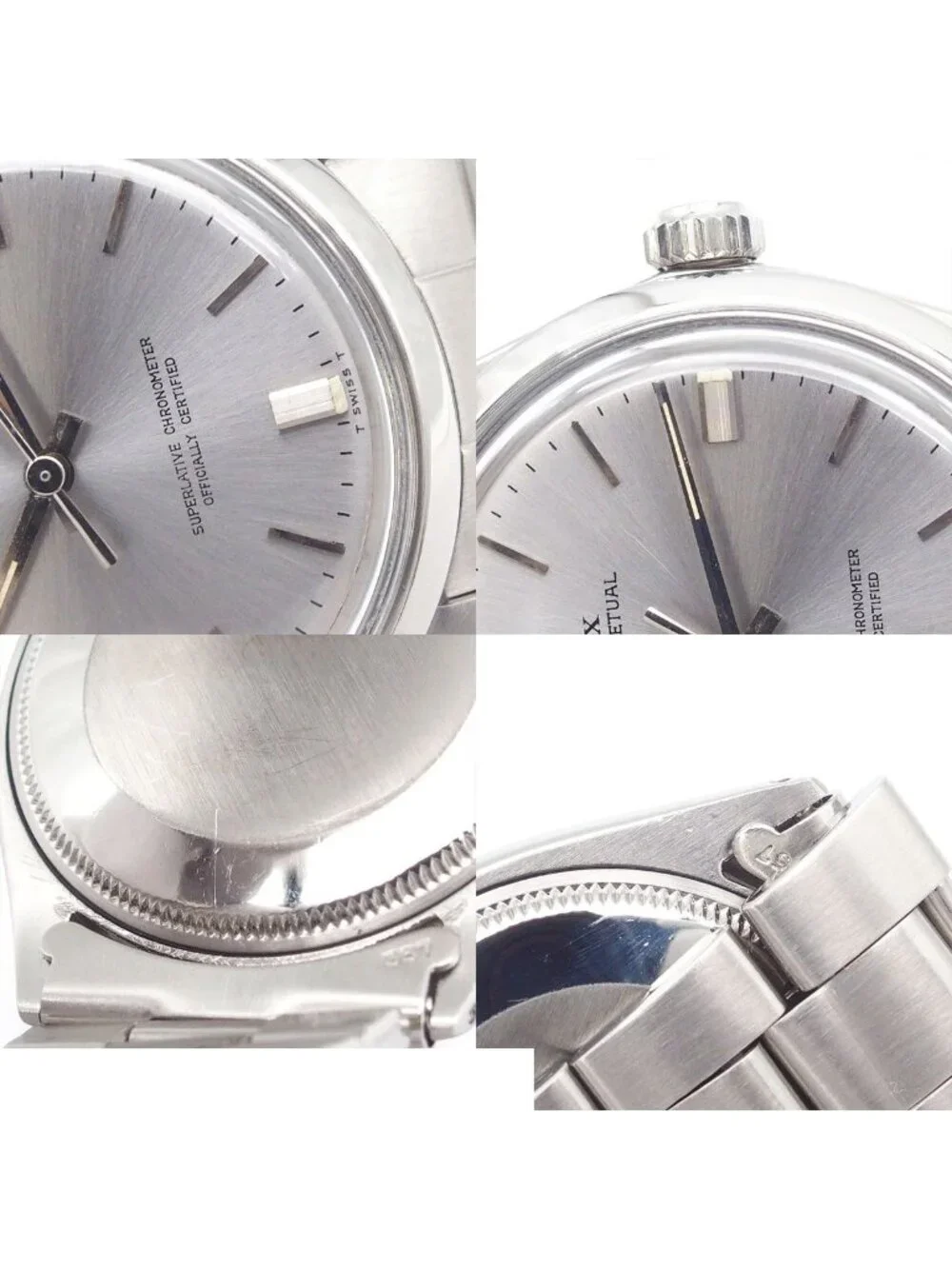 Rolex Oyster Perpetual Silver SS Wrapped Bracelet Antique Vintage Watch